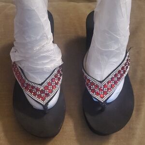 ❤️ DILY Elegant Red and Black Women's Sandals from Taiwan